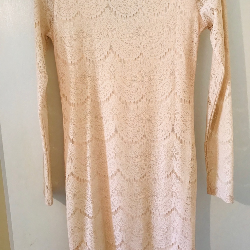 Cream colored nude lace dress